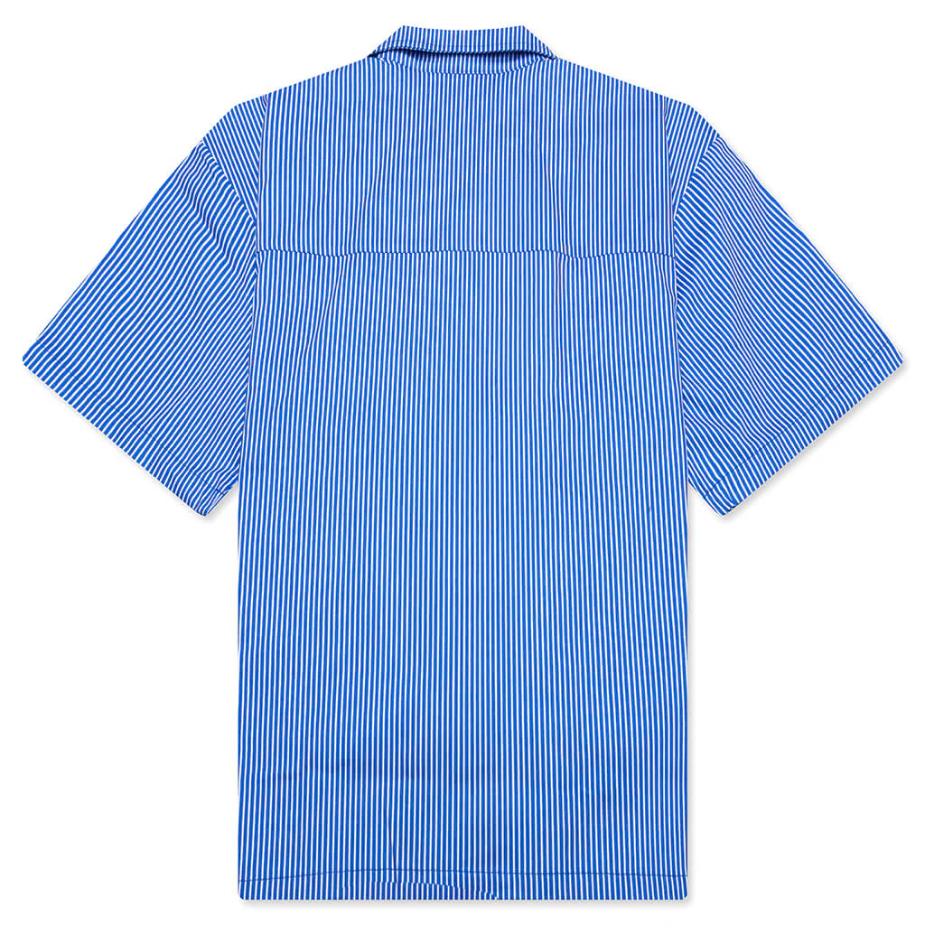 Decker S/S Woven Crop Fit Button Up - Victoria Blue - Image 2