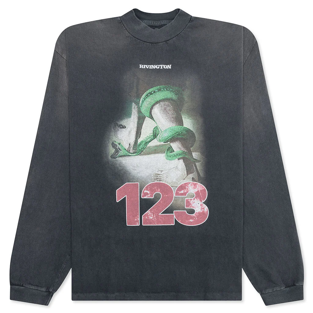 Inri Snake L/S Tee - Vintage Black