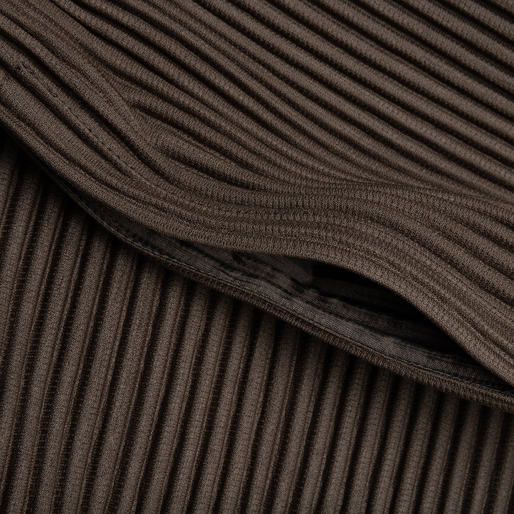 Tailored Pleats Pants - Dark Khaki - Image 4