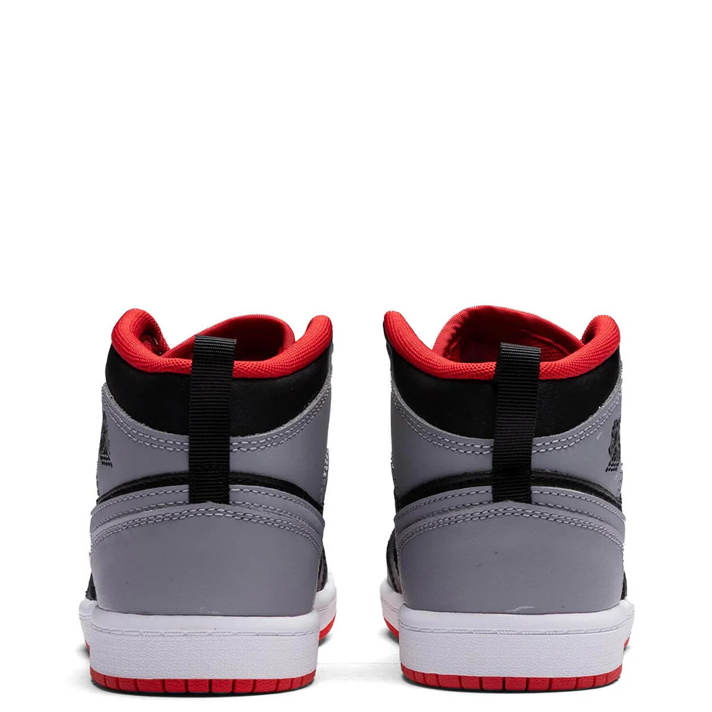 Air Jordan 1 Mid (PS) - Black/Cement Grey/Fire Red/White - Image 4