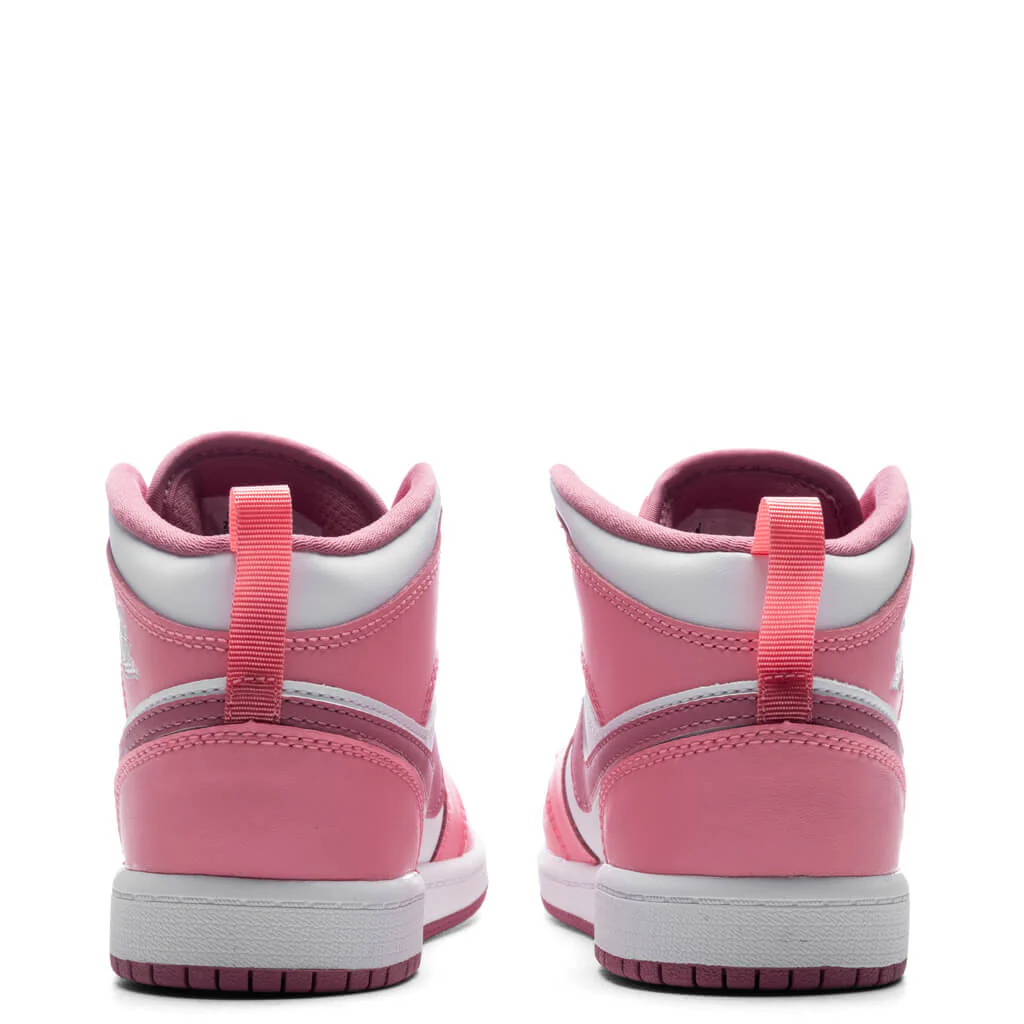 Air Jordan 1 Mid (PS) - Coral Chalk/Desert Berry/White - Image 4