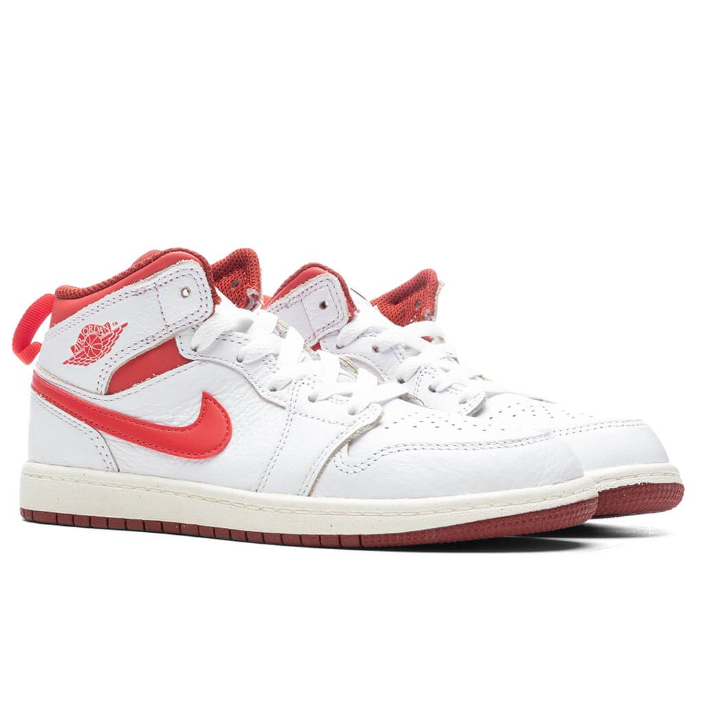 Jordan 1 Mid SE (PS) - White/Lobster/Dune Red - Image 2