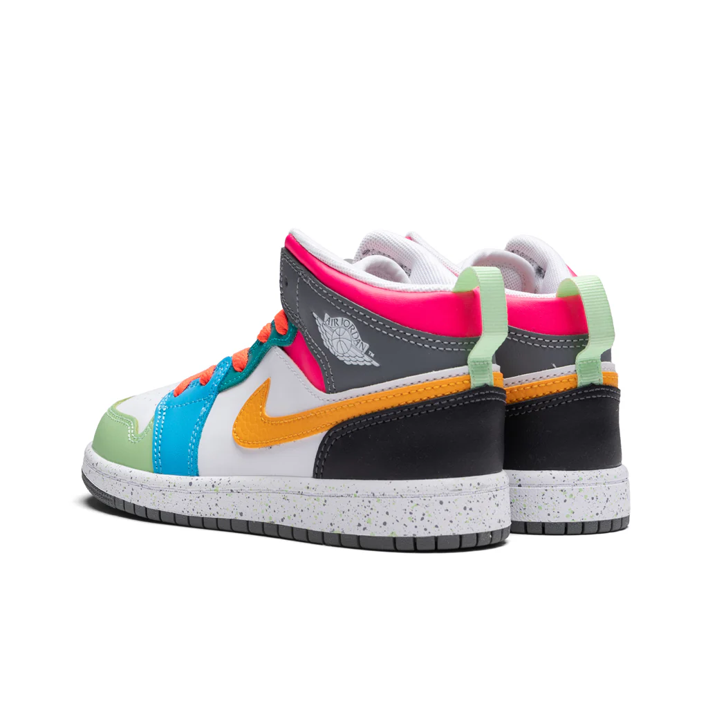Jordan 1 Mid SE (PS) - White/Taxi/Dark Shadow/Hyper Pink - Image 3