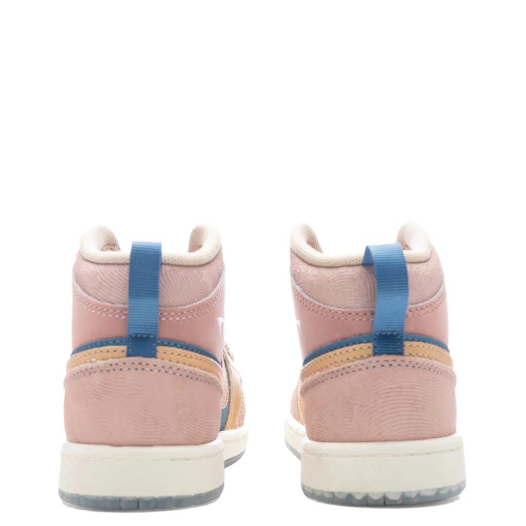 Jordan 1 Mid SS (PS) 'Zen' - Aegean Storm/Hemp/Pink Oxford - Image 4