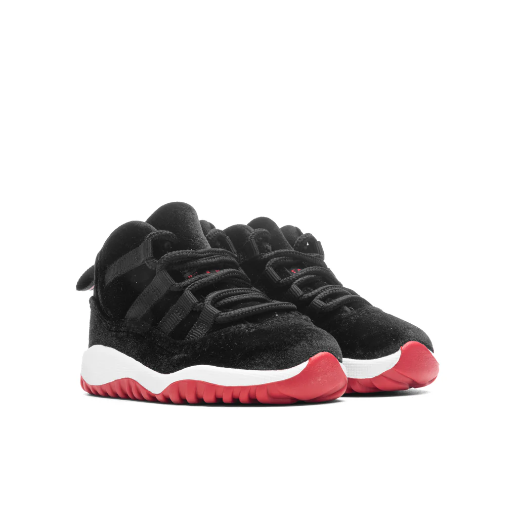 Jordan 11 Retro (TD) 'Bred Velvet' - Black/Gym Red/White - Image 2