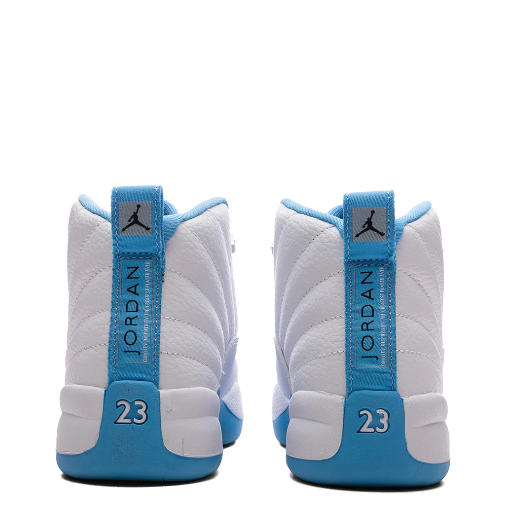 Air Jordan 12 Retro 'Melo' (PS) - White/University Blue/Metallic Silver - Image 4