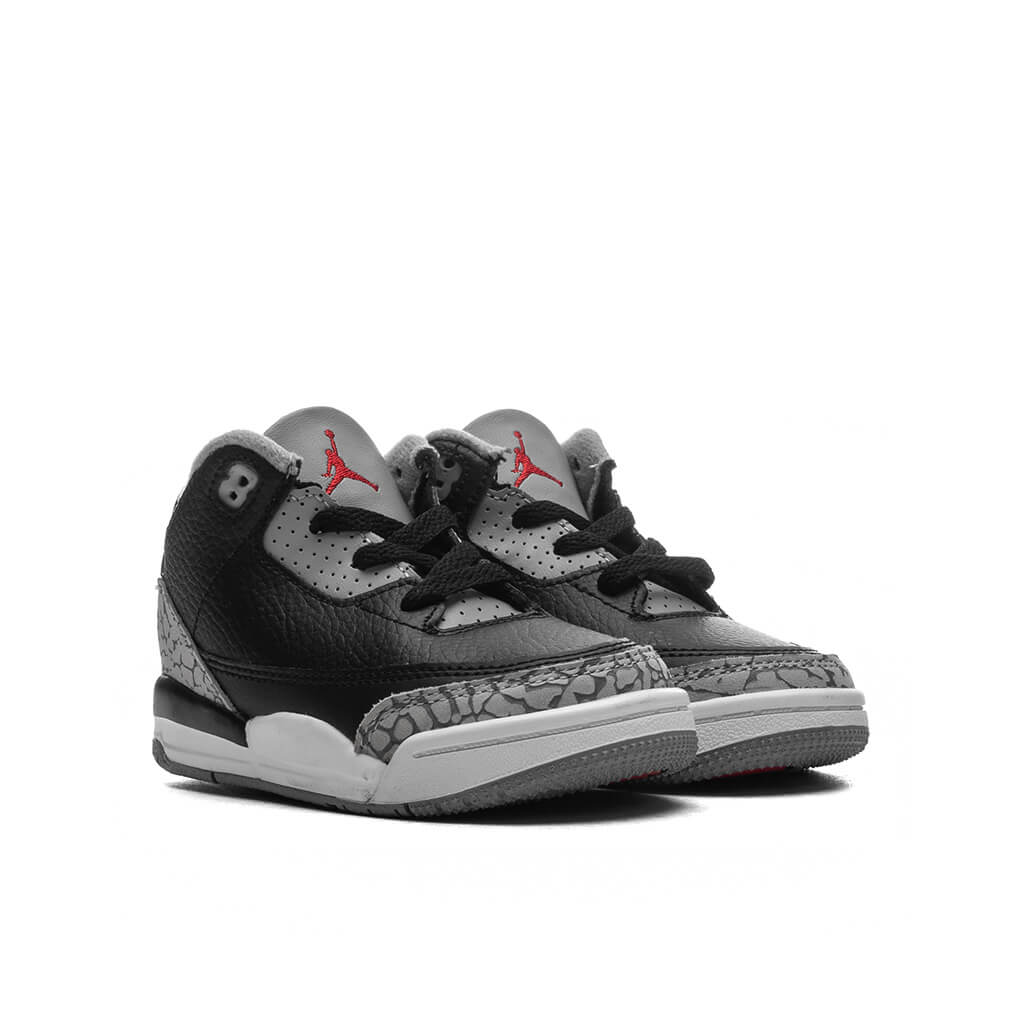 Air Jordan 3 Retro (TD) 'Black Cement' - Black/Fire Red/Cement Grey/Summit White - Image 2