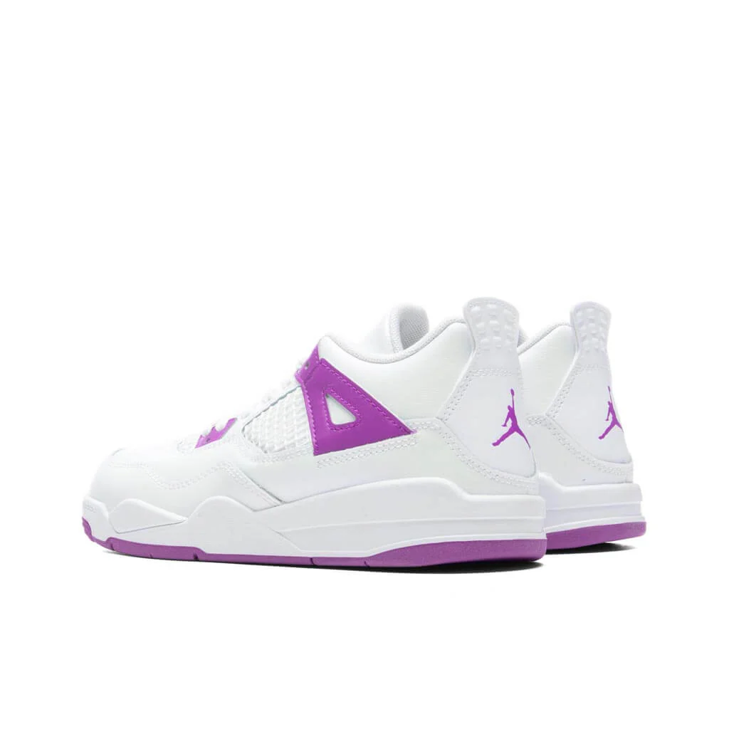 Jordan 4 Retro (PS) - White/Hyper Violet - Image 3