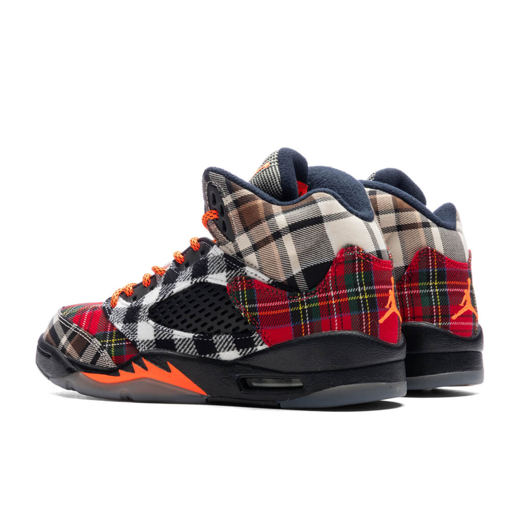 Air Jordan 5 Retro (GS) 'Plaid' - Black/Total Orange/Dark Obsidian - Image 3