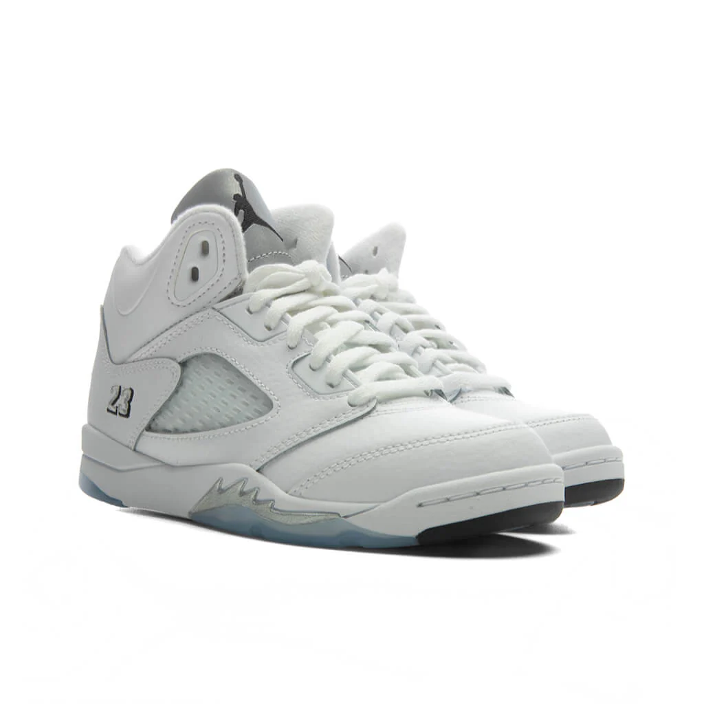 Air Jordan 5 Retro 'White Metallic' (PS) - White/Black/Metallic Silver - Image 5