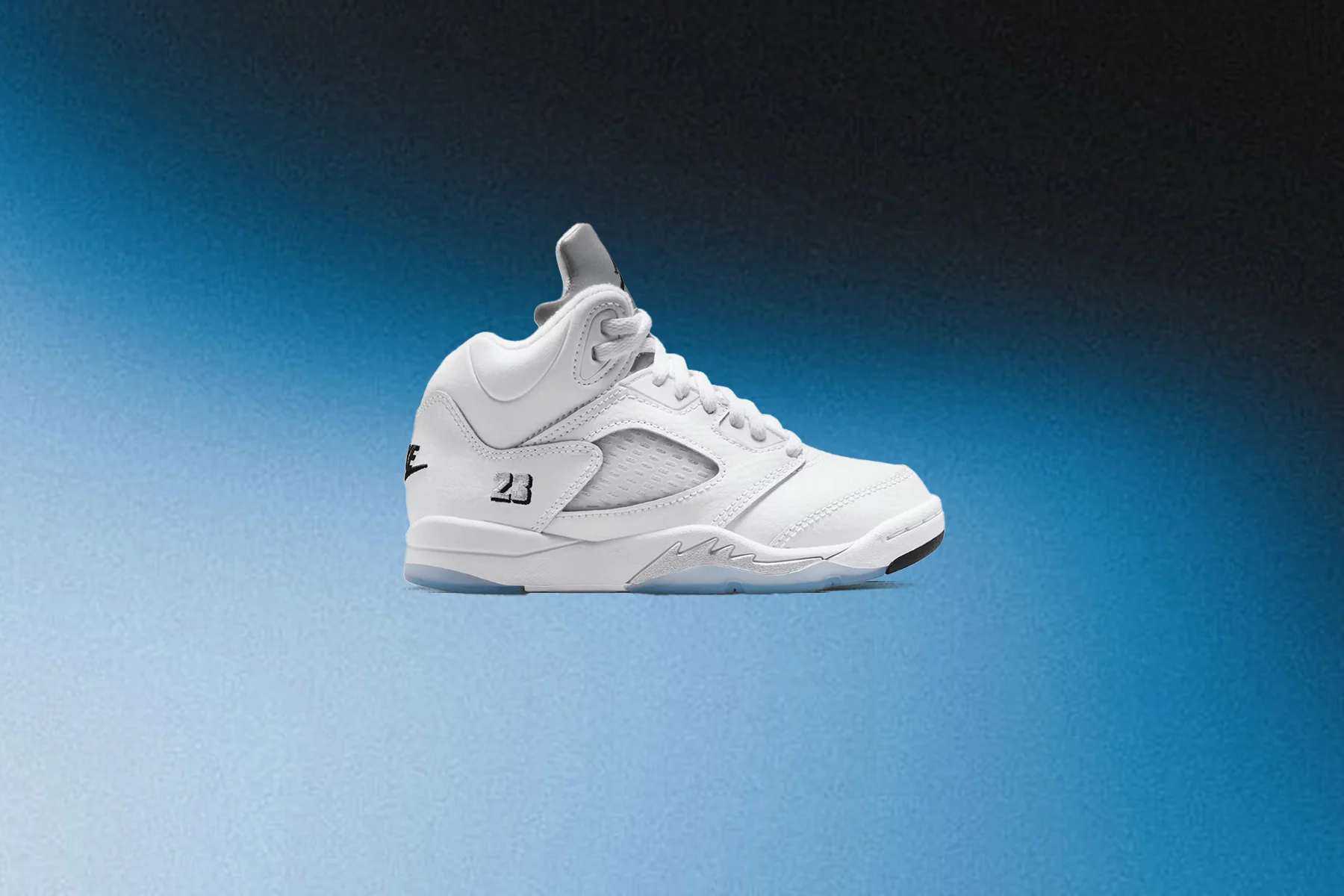 Air Jordan 5 Retro 'White Metallic' (PS) - White/Black/Metallic Silver - Image 7