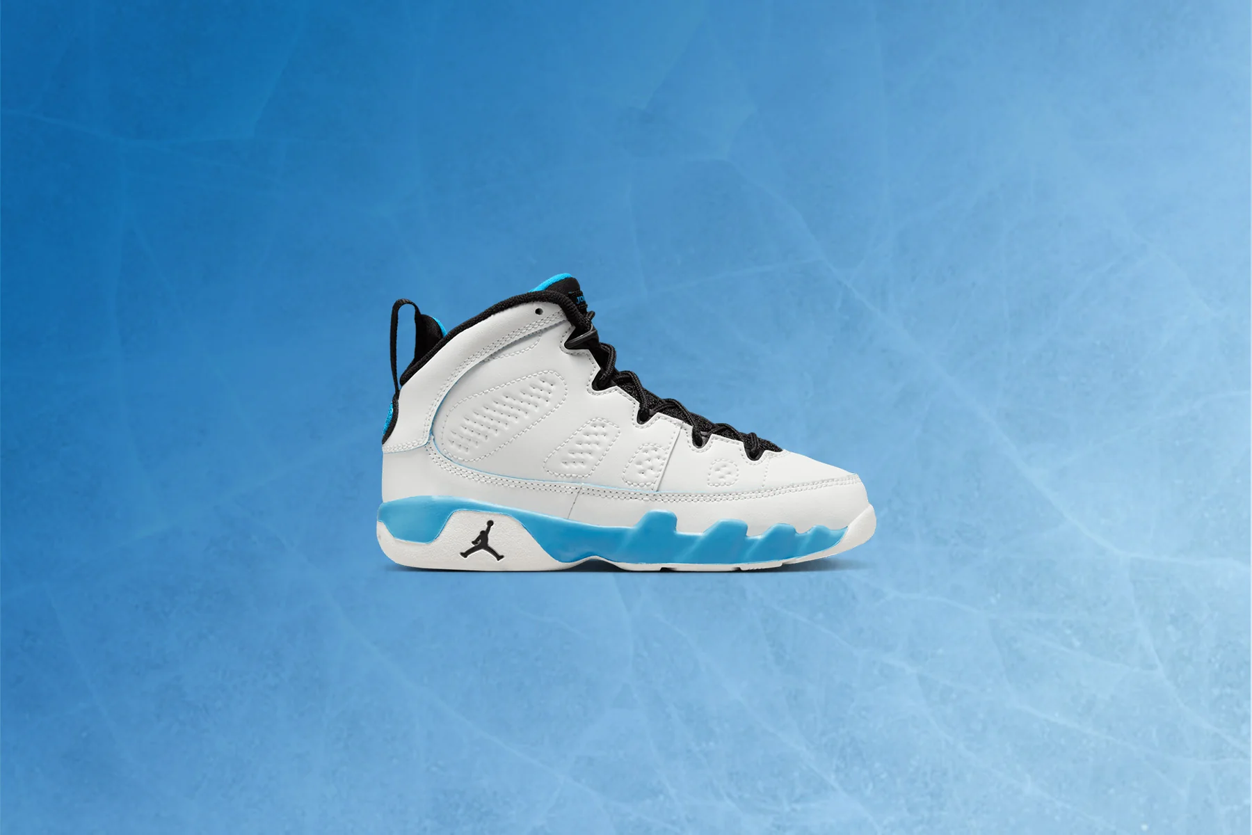 Air Jordan 9 Retro 'Powder Blue' (PS) - Summit White/Black/Dark Powder Blue - Image 4