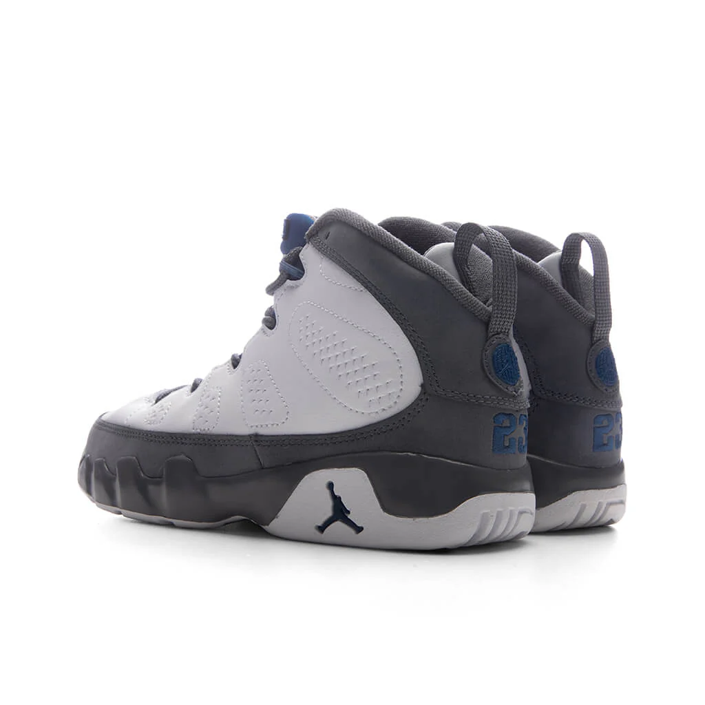 Air Jordan 9 Retro 'Flint Grey' (PS) - White/French Blue/Flint Grey - Image 3