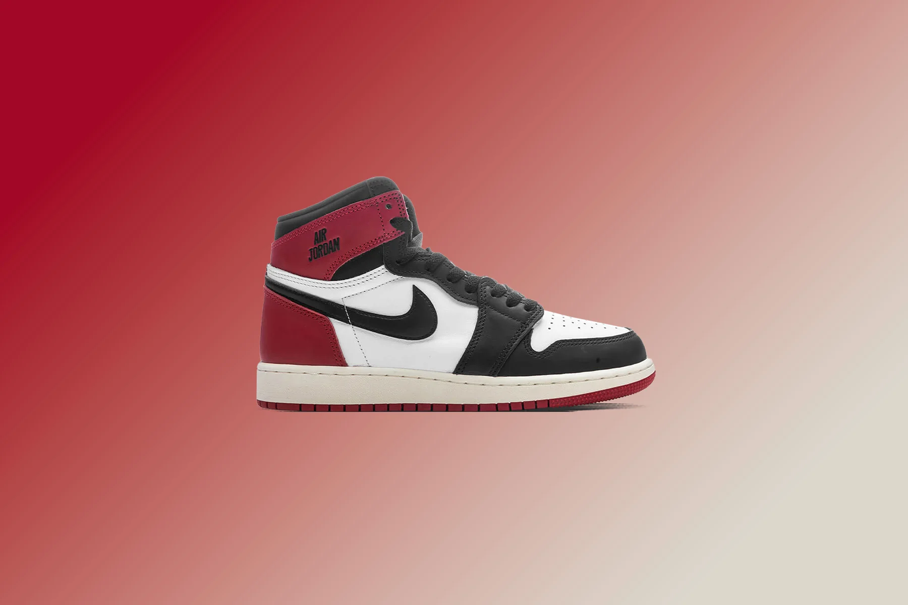 Air Jordan 1 Retro High OG 'Black Toe Reimagined' (GS) - White/Black/Varsity Red/Sail - Image 5