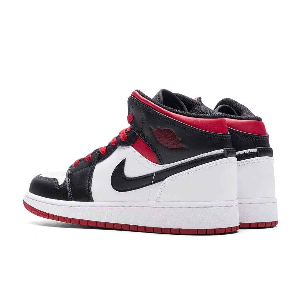 Air Jordan 1 Mid (GS) - White/Gym Red/Black - Image 3