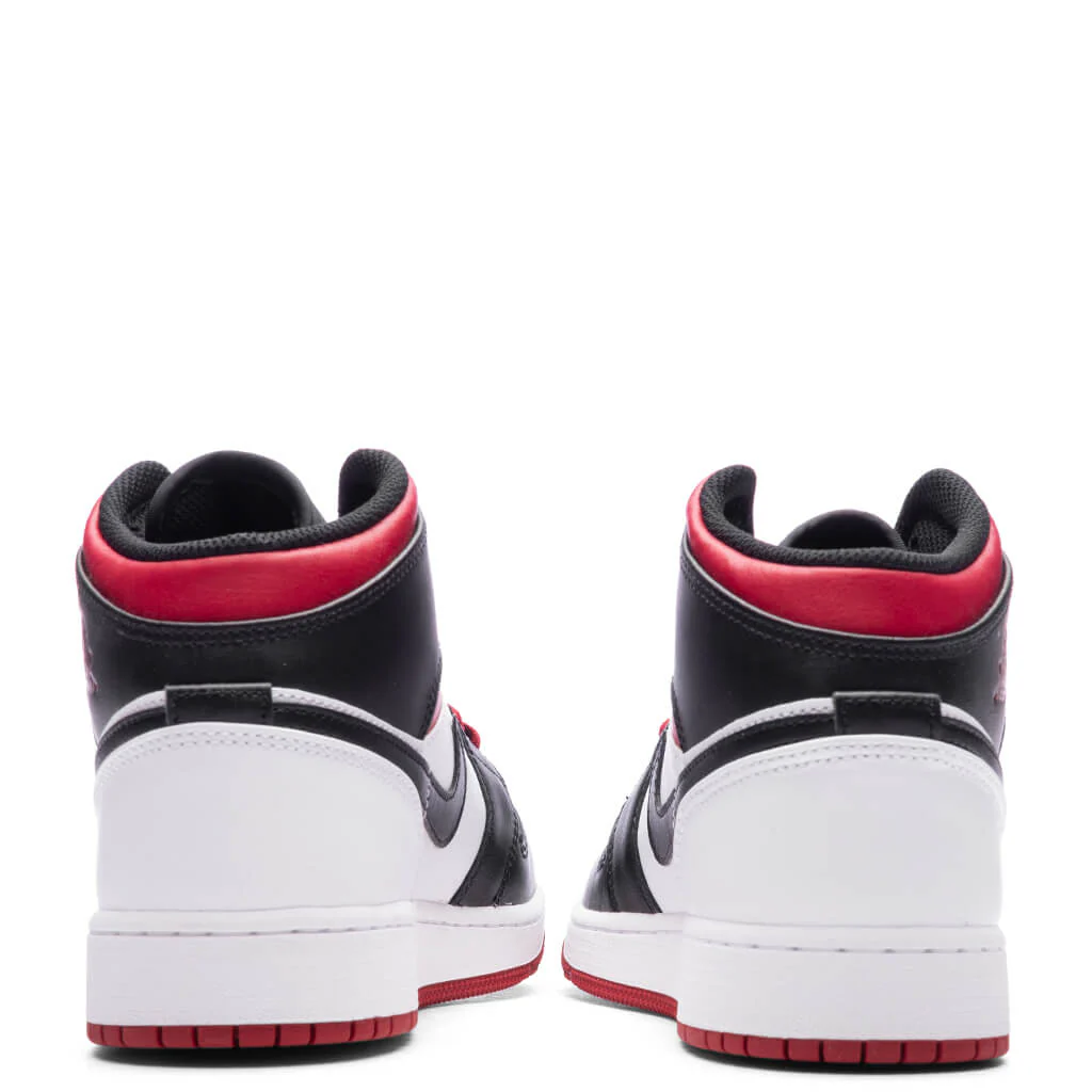 Air Jordan 1 Mid (GS) - White/Gym Red/Black - Image 4