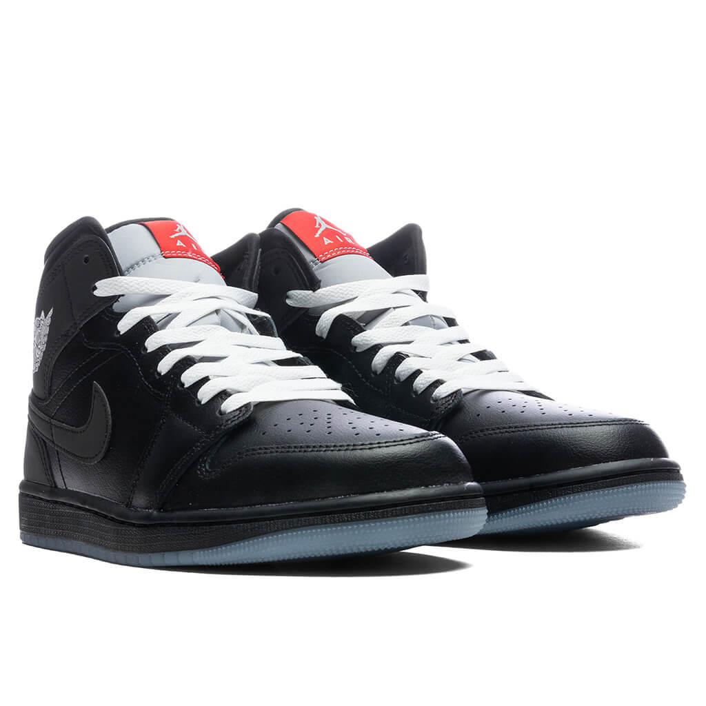 Air Jordan 1 Mid 'Black Metallic Reimagined' - Black/White/Wolf Grey - Image 2