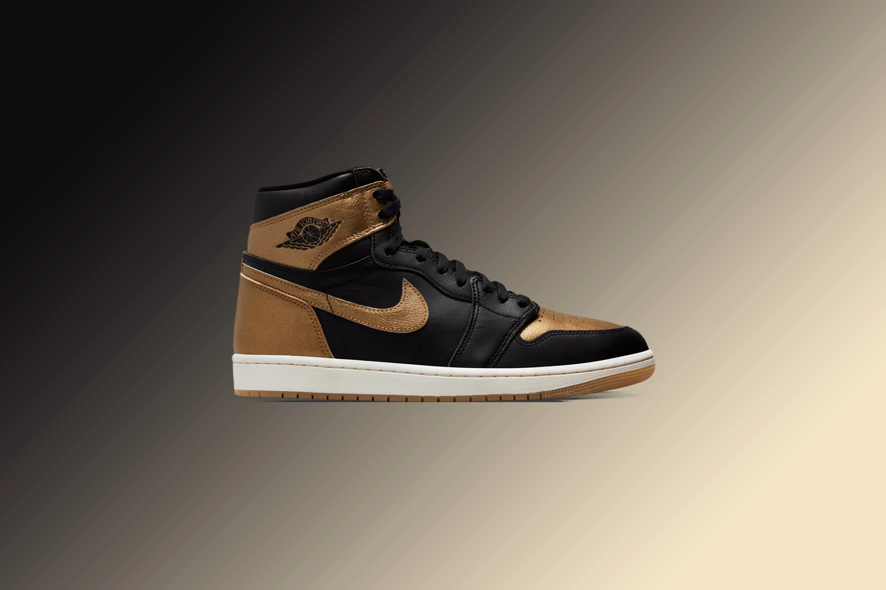 Air Jordan 1 Retro High OG 'Black and Gold' - Black/Metallic/Sail - Image 5