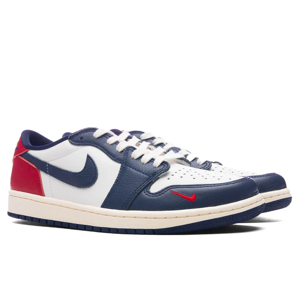 Air Jordan 1 Retro Low OG 'Howard University' - Summit White/Gym Red/Midnight Navy - Image 2