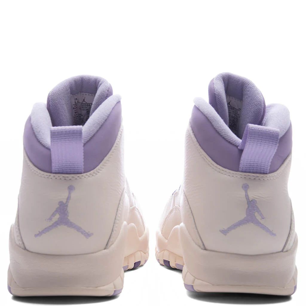Women's Air Jordan 10 Retro 'Hydrangeas' - Chalk/Wild Grape/Hydrangeas - Image 4