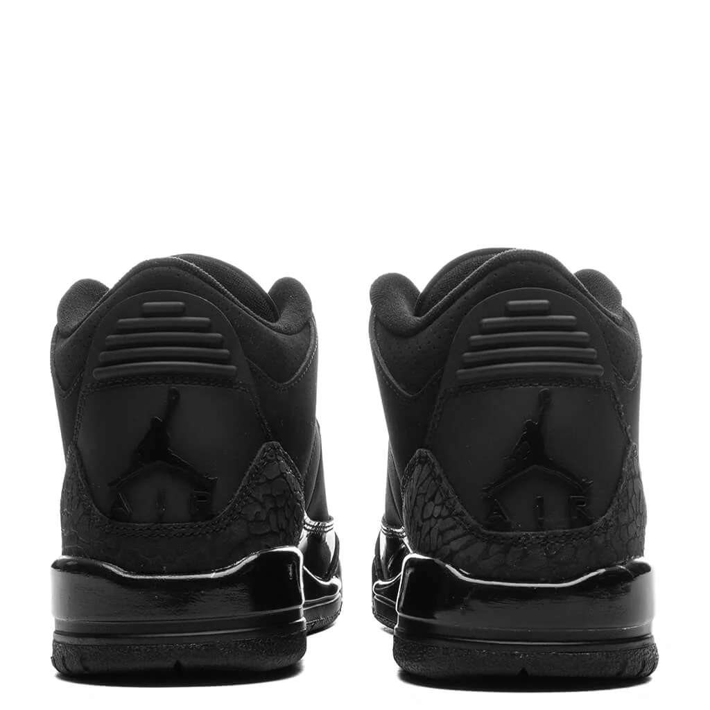 Air Jordan 3 Retro 'Black Cat' (GS) - Black/Dark Charcoal/White - Image 4