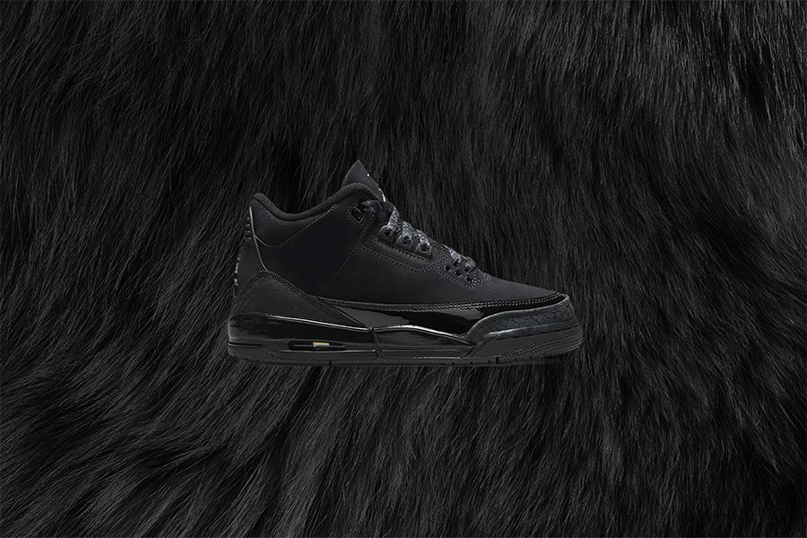 Air Jordan 3 Retro 'Black Cat' (GS) - Black/Dark Charcoal/White - Image 5