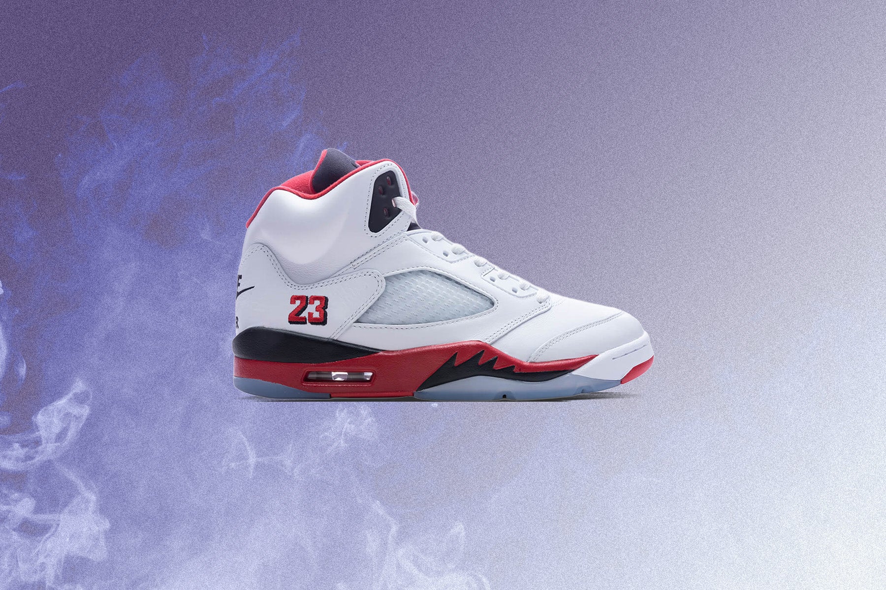 Air Jordan 5 Retro OG Fire Red 'Black Tongue' - White/Fire Red/Black - Image 5