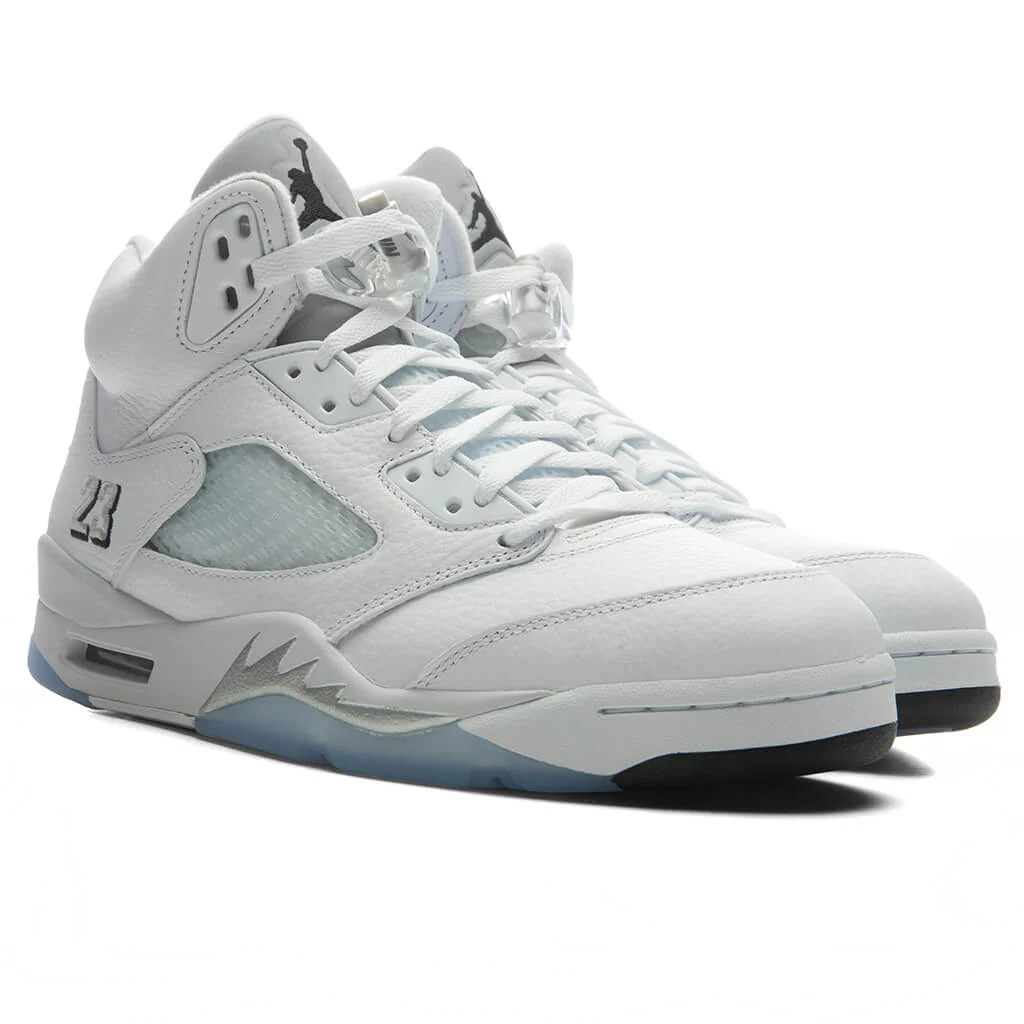 Air Jordan 5 Retro 'White Metallic' - White/Black/Metallic Silver - Image 5