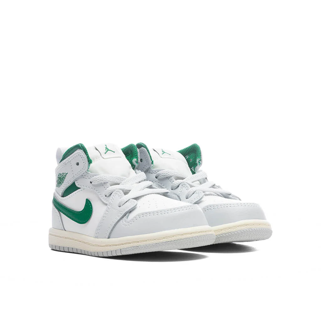 Jordan 1 Mid (TD) - Summit White/Pine Green/Pure Platinum - Image 2