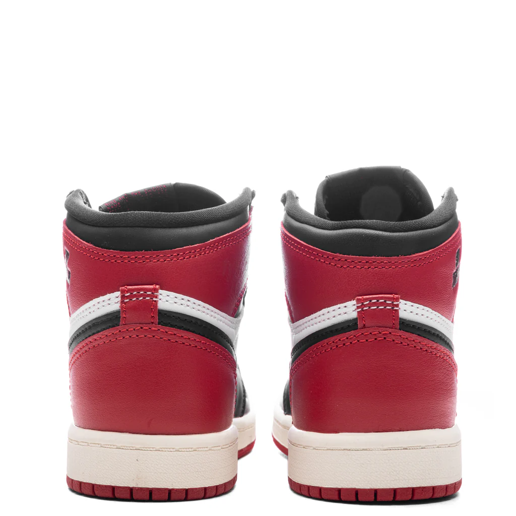 Air Jordan 1 Retro High OG (PS) 'Black Toe Reimagined' - White/Black/Varsity Red/Sail - Image 4