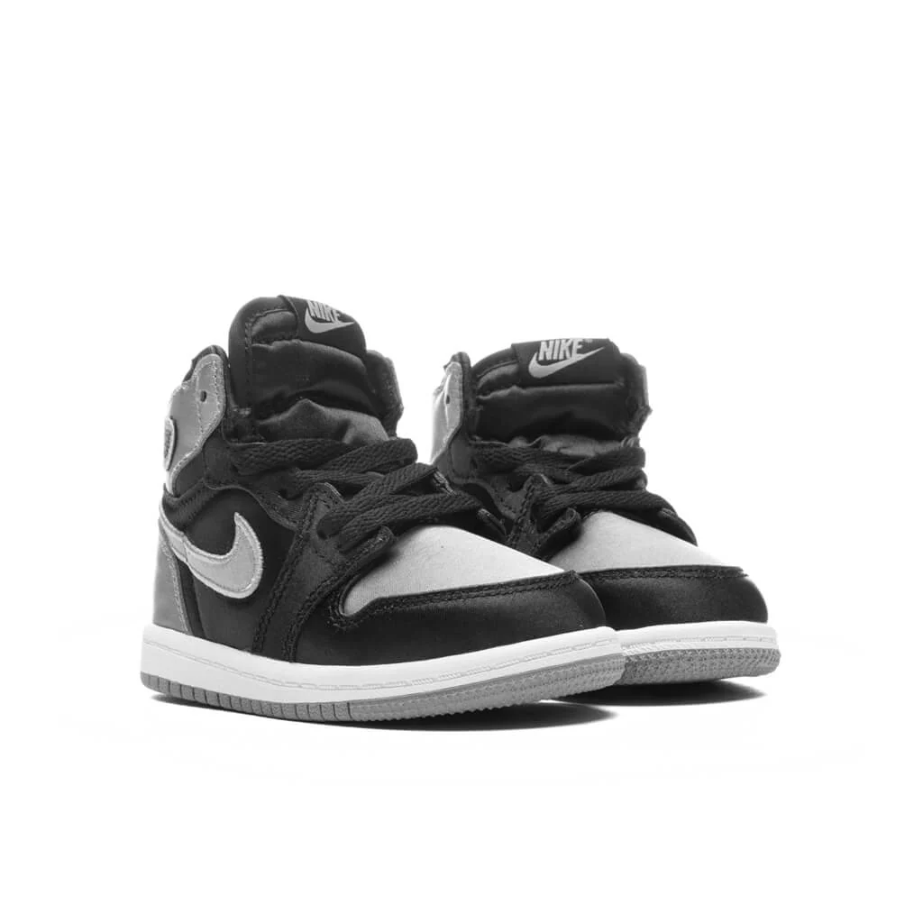 Air Jordan 1 Retro High OG 'Satin Shadow' (TD) - Black/Medium Grey/White - Image 2