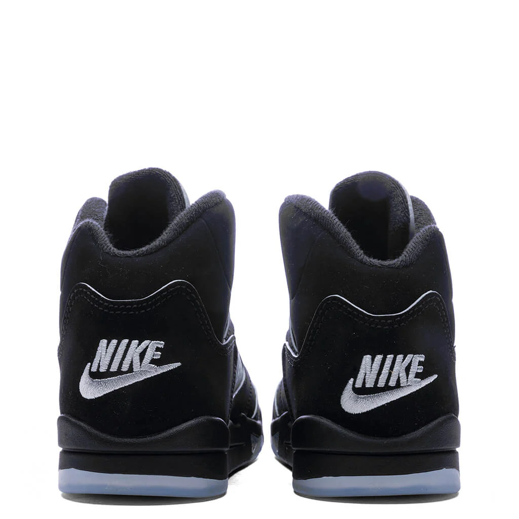 Air Jordan 5 Retro OG 'Black Metallic Reimagined' (PS) - Black/White/Metallic Silver/Fire Red - Image 4