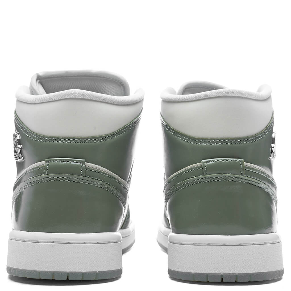 Women's Air Jordan 1 Mid SE - Sea Glass/Oil Green/Metallic Silver - Image 4