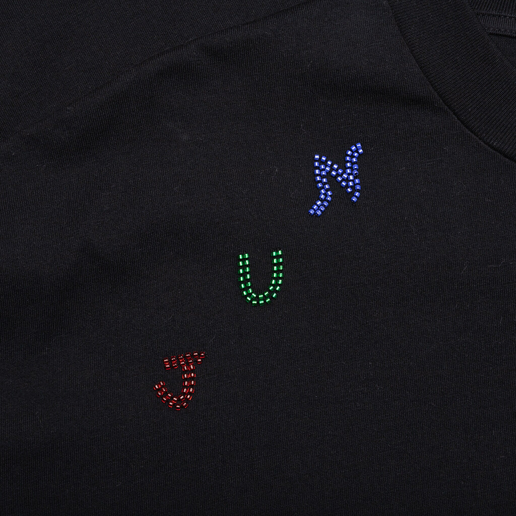 Beaded Lettering Tee - Black - Image 4