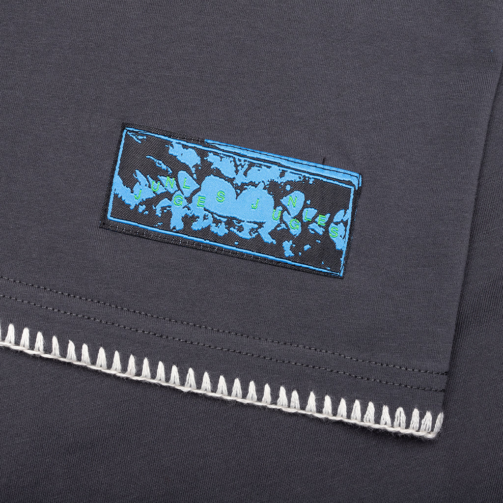 Blanket Stitch Vintage Tee - Sun Faded Grey - Image 4