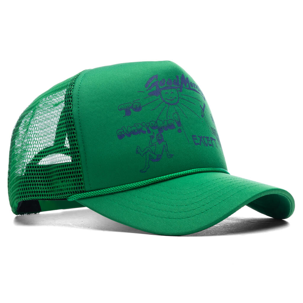 Good Morning Except Cops Trucker Cap - Green - Image 3