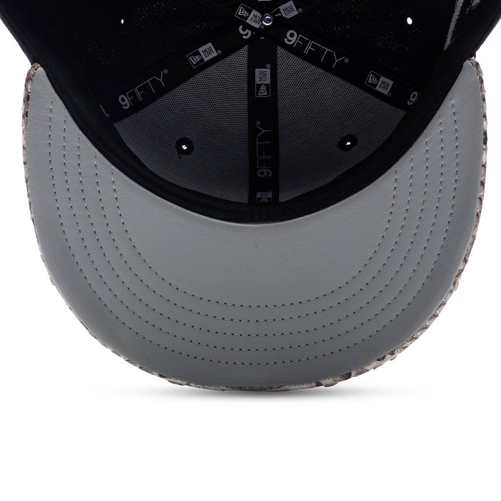 Just Don x Usher Super Bowl LVIII 9FIFTY Snapback Hat - Black/Natural Python - Image 7