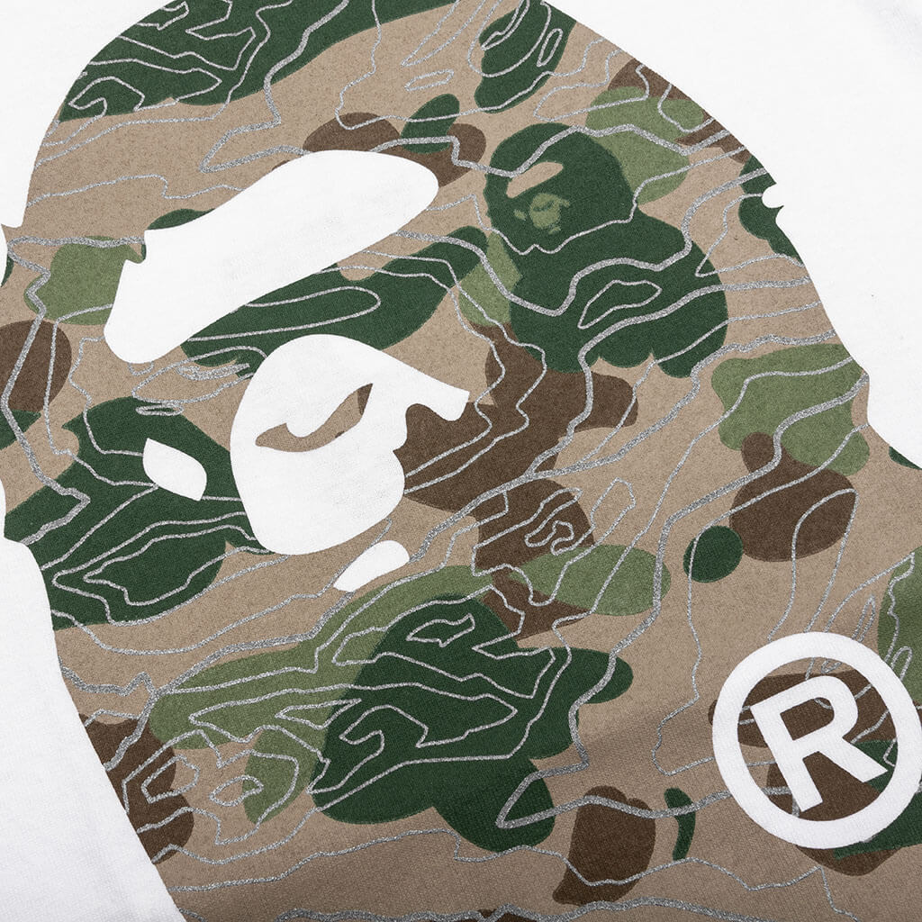 Kid's Layered Line Camo Big Ape Head Tee - White/Beige - Image 5