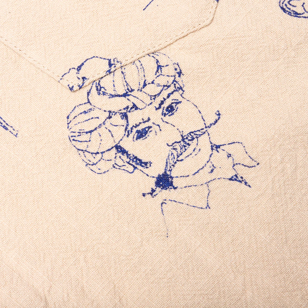 Doodles Linen Coat - Tan - Image 3