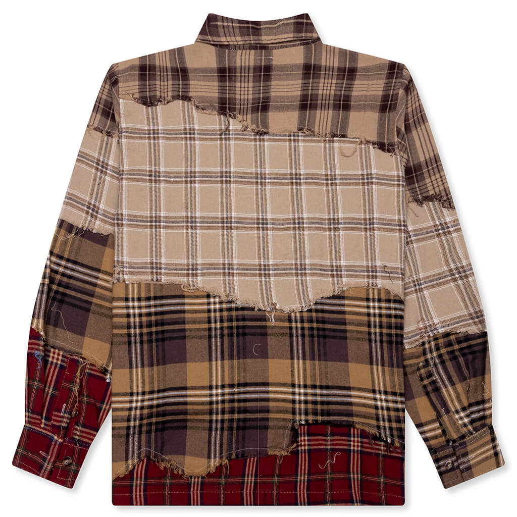 Face Patchworked Flannel - Red Multi - Image 2