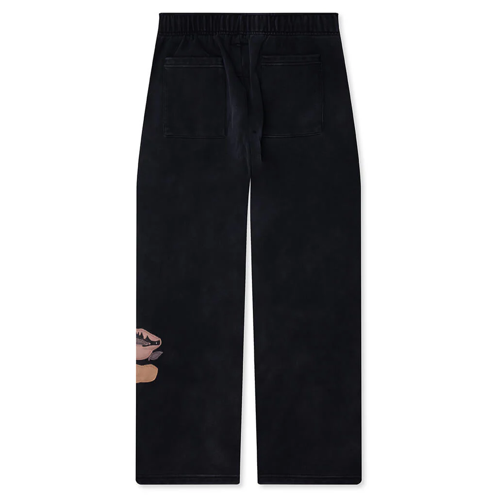 Side Eye Face Sweatpants - Black - Image 2