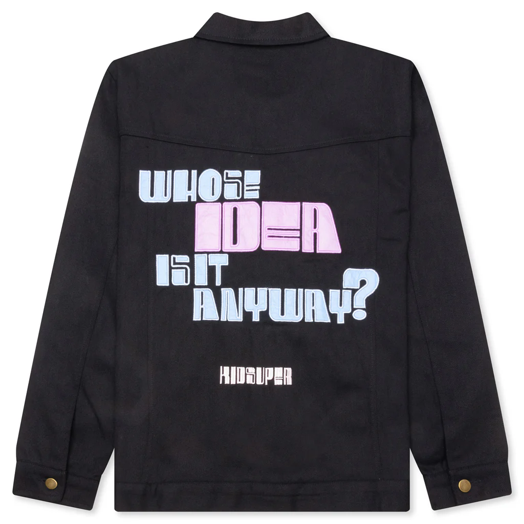 Whose Idea Is It Anyway Patched Work Jacket - Black - Image 2