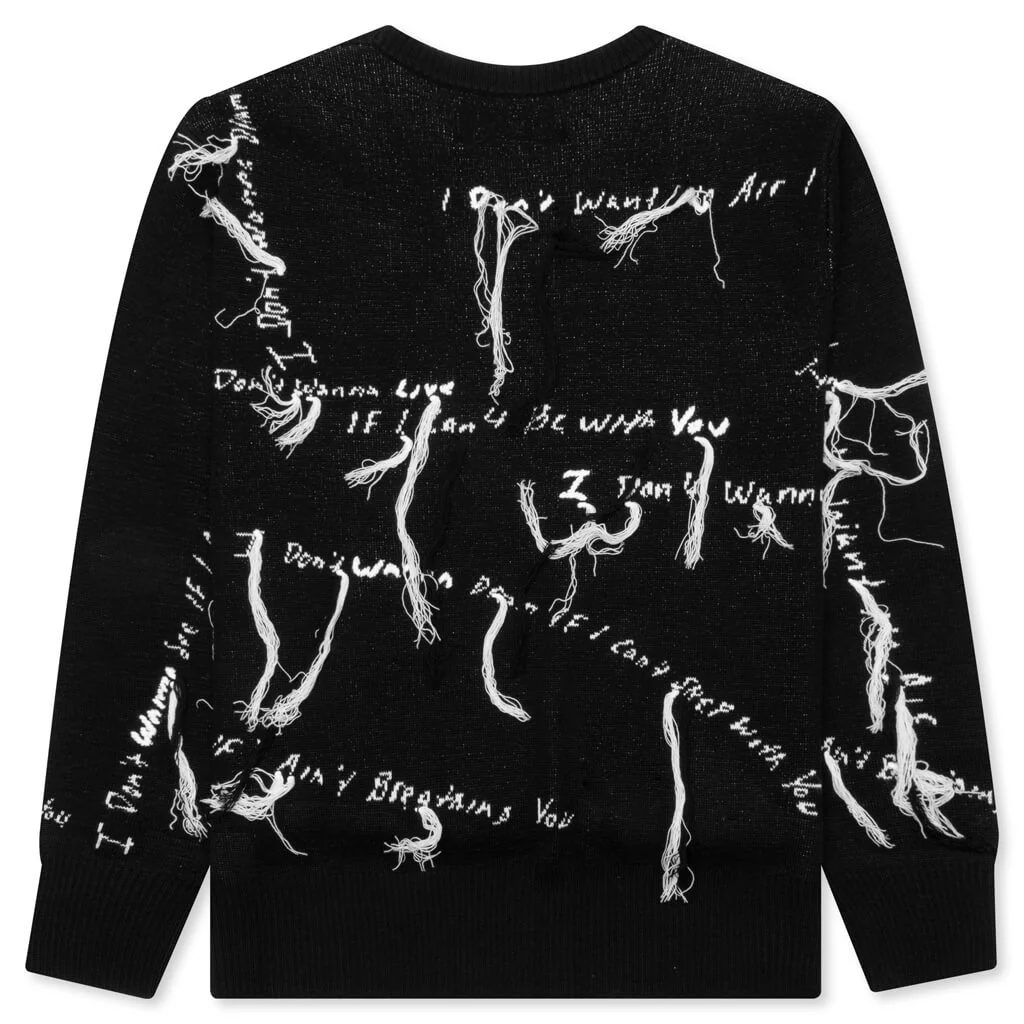 Nahmias x Kodak Black Knit Lyric Crewneck - Black - Image 2