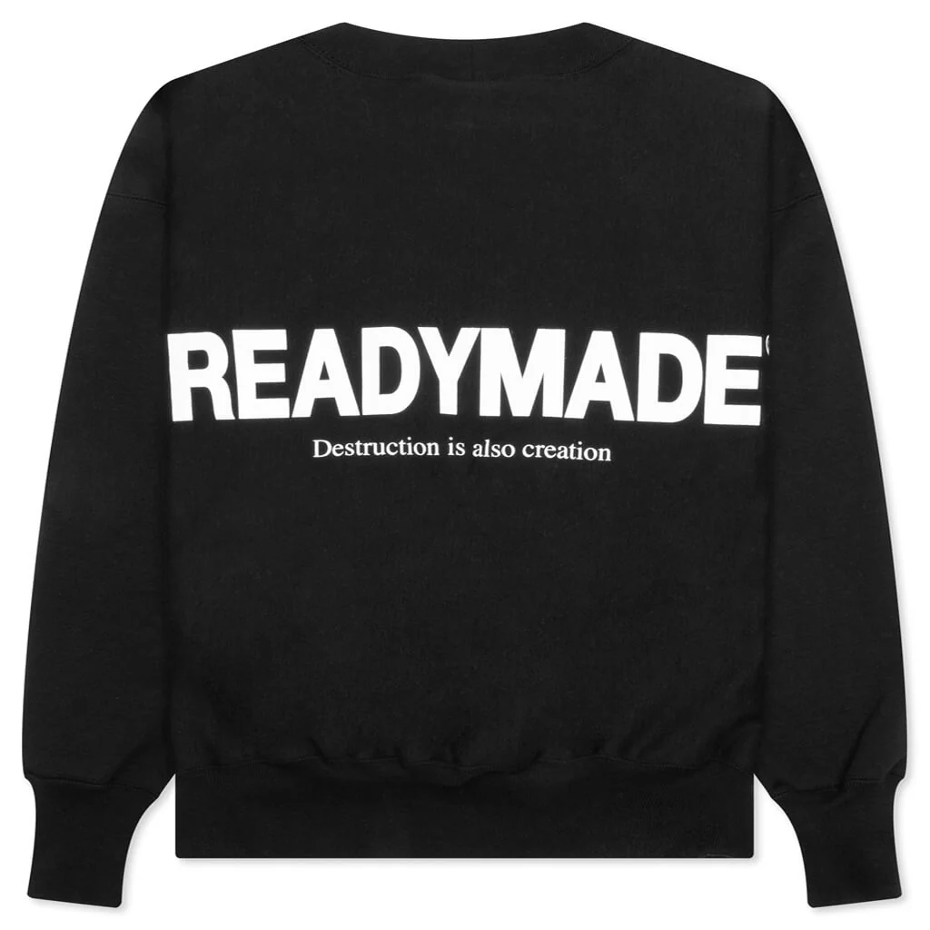 Mock Neck Smile Sweatshirt - Black - Image 2