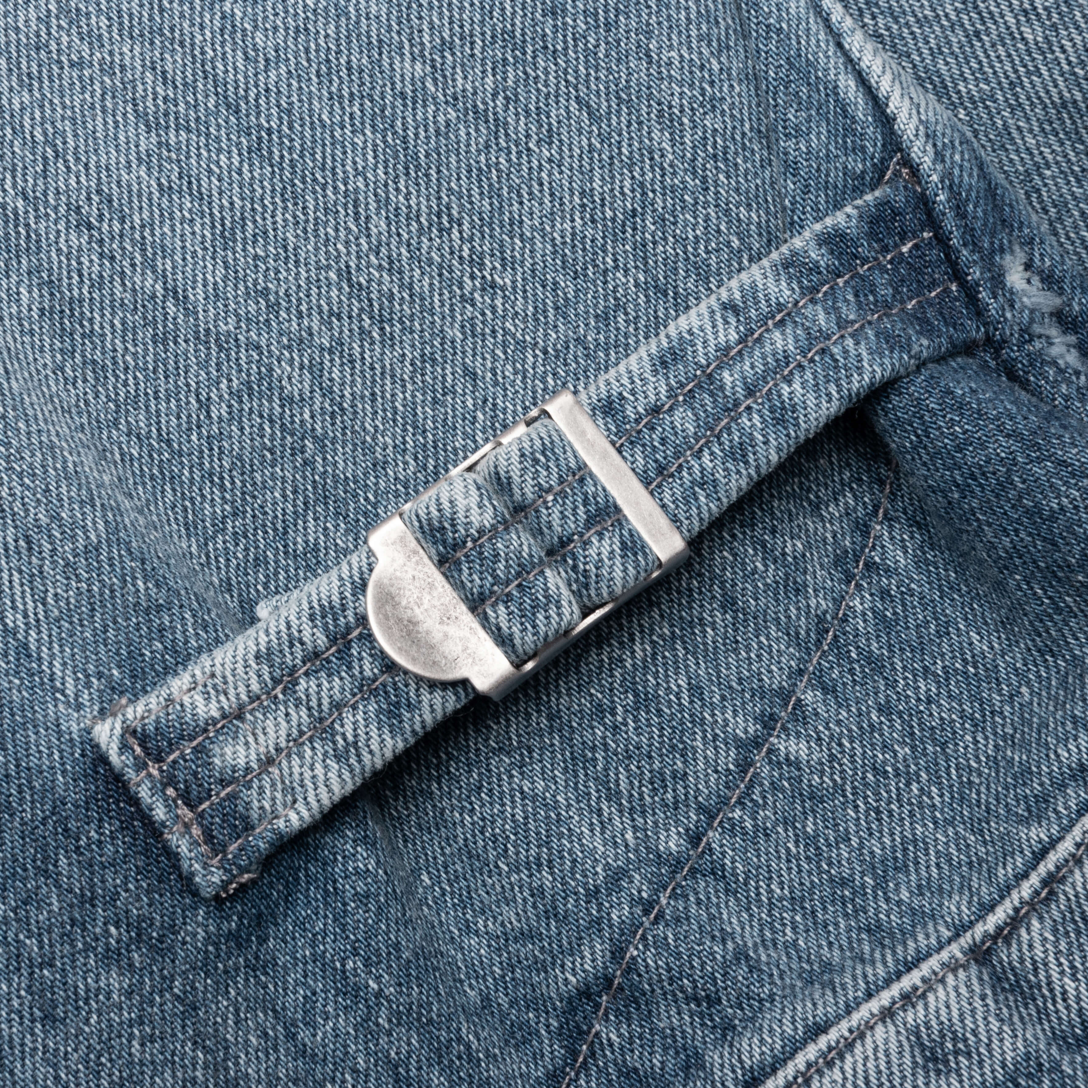 Denim Jacket with Corduroy Collar - Light Blue - Image 6