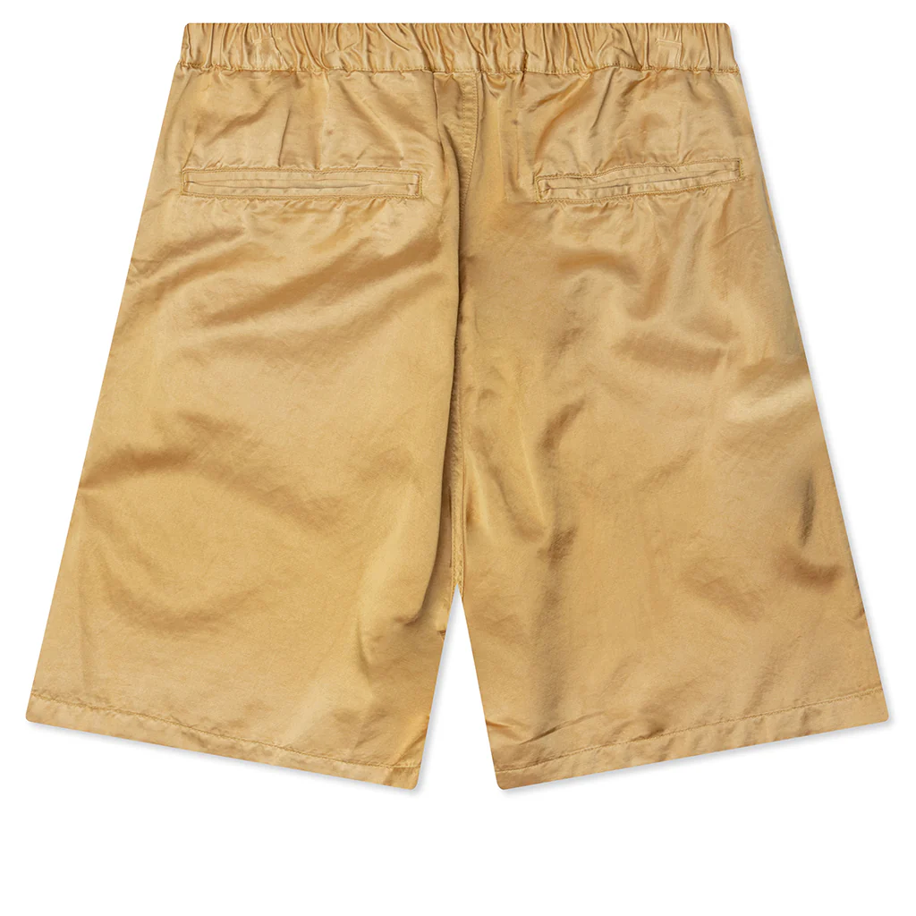 Aged Satin Shorts - Yellow - Image 2