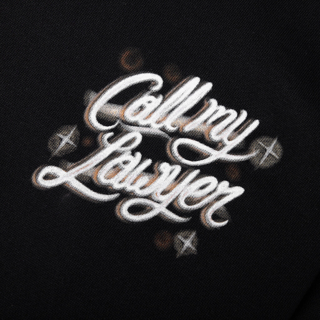 Airbrush Call My Lawyer Hoodie - Jet Black - Image 3