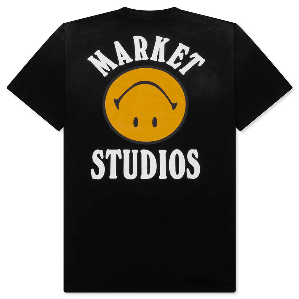 Smiley Upside Down Lockup T-Shirt - Jet Black - Image 2