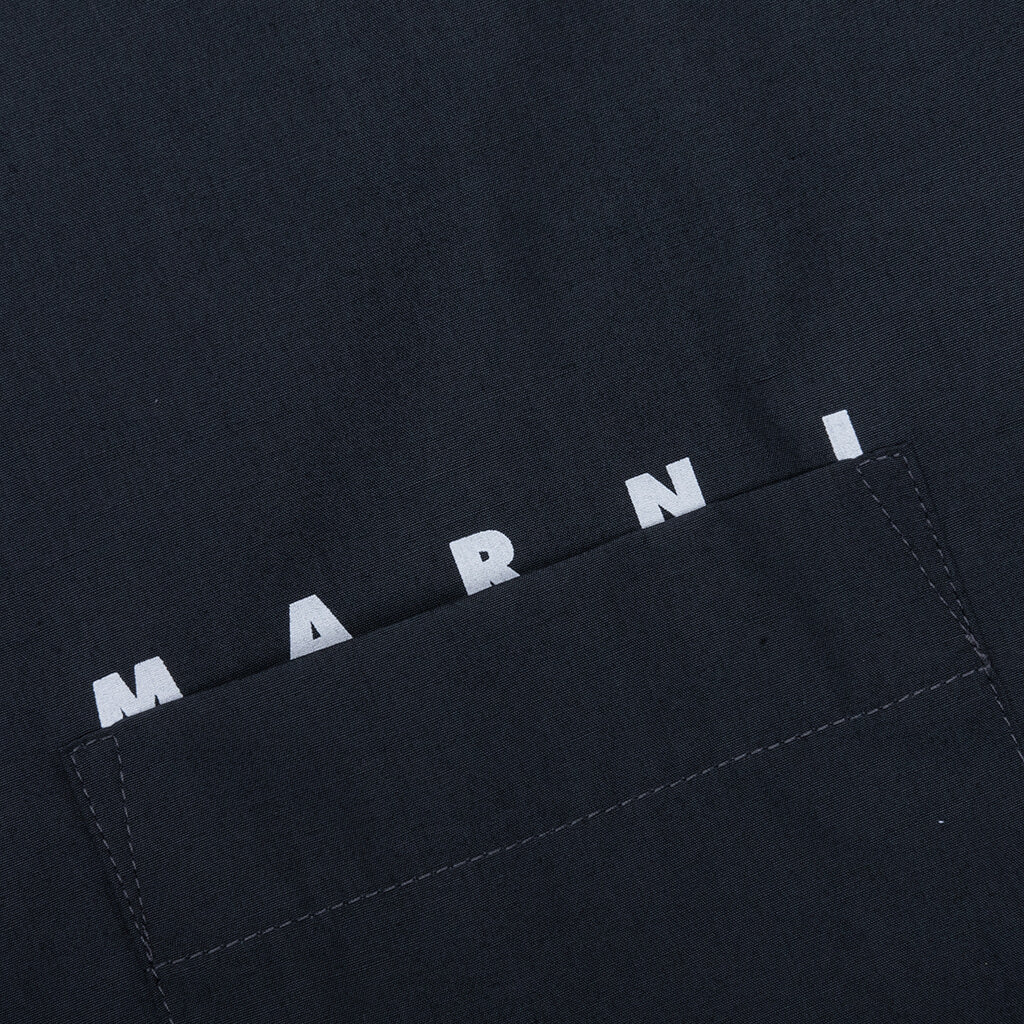 Organic Hidden Logo Poplin Cotton Shirt - Dark Ash - Image 4