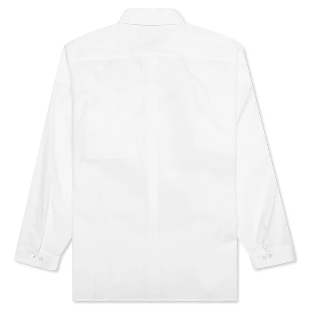Long Sleeve Flower Graphics Shirt - Lily White - Image 2